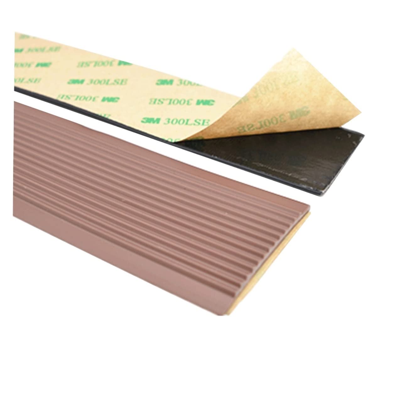 Tiras antideslizantes para peldaños de escaleras para exteriores, autoadhesivas, de PVC, para seguridad, impermeables, antideslizantes, tiras de transición para escalones (marrón, 4 m, 4 cm)