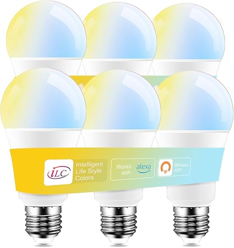 Miniatura 10 de ILC Bombillas inteligentes Alexa (equivalente a 120 W) compatibles con Alexa solamente, 1200 lúmenes, cambio de color, temperatura de color Color