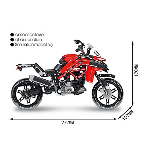 YaYashow Technik Motorrad Bausteine Bausatz, Motorrad Modell mit 710 Klemmbausteine Kompatibel mit Lego… – Bild 5