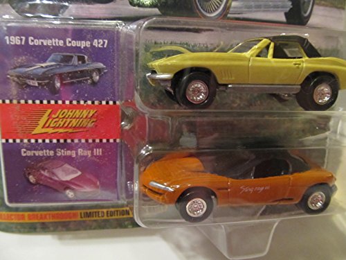 Johnny Lightning Classic Customs Corvette: 1967 Corvette Coupe & Corvette Sting Ray III miniatura 2