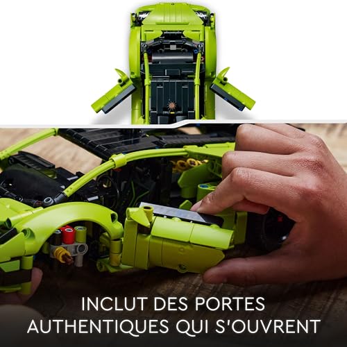 LEGO Technic Lamborghini Huracán Tecnica - Maquette à Construire Voiture - Jouet de Construction de Course pour Enfants Garçons et Filles Fans de Sport Automobile - Idée Cadeau à Collectionner 42161