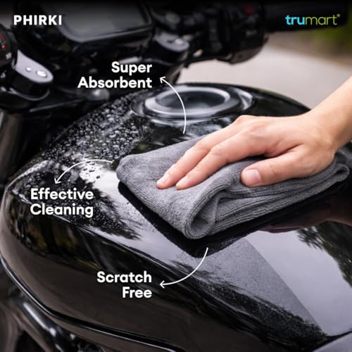 Image of Premium Microfiber Cleaning Cloths Pack of 6 (40 x 40 cm, 340 GSM) | Lint-Free, Scratch-Free, Highly Absorbent | Reusable Multipurpose Cloth for Car, Bike, Home & Kitchen Cleaning