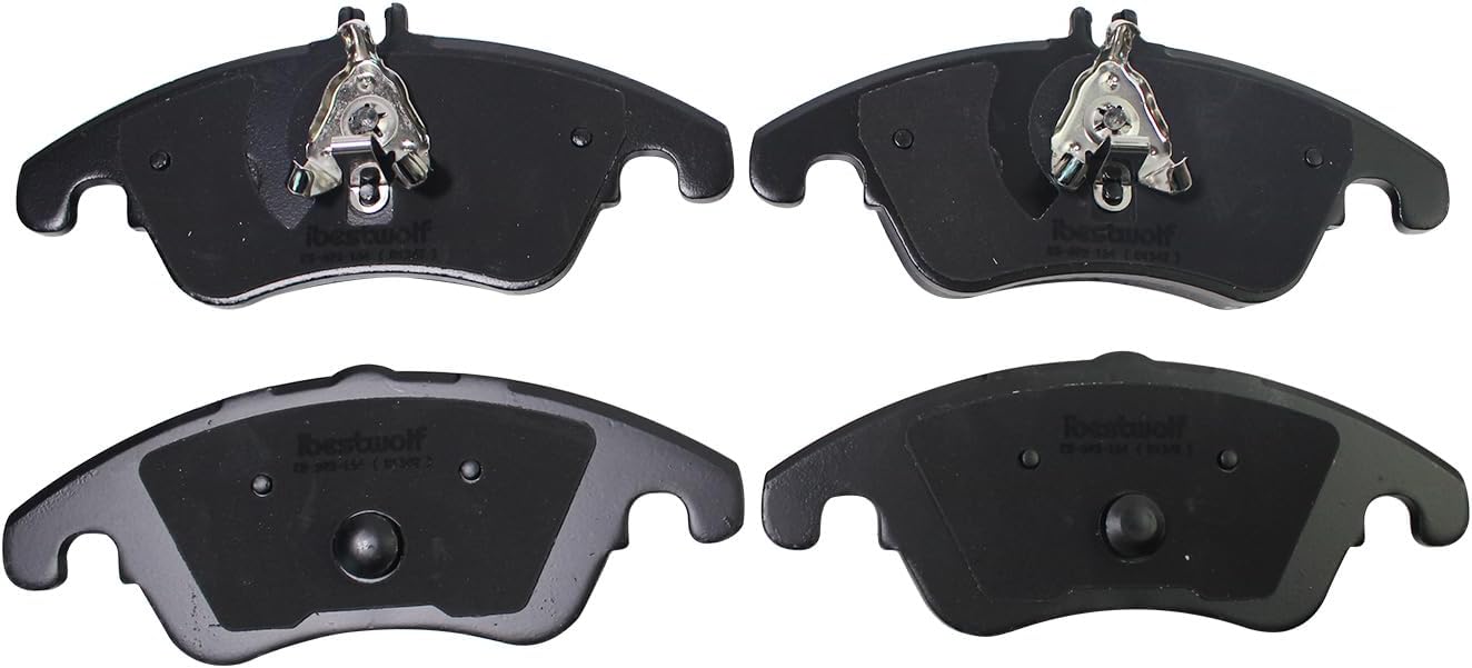 Front and Rear Ceramic Brake Pads for Select Mercedes-Benz C250 C300 C350 E350 E400 E550(Repalces POWER STOP 17-1342 17-1341 BOSCH BE1342H BE1341H)