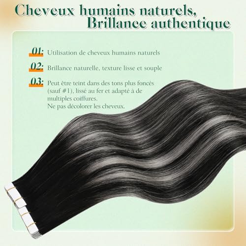 Extension Cheveux Naturel Adhesif Invisible pour Coiffures de Soirée Chic