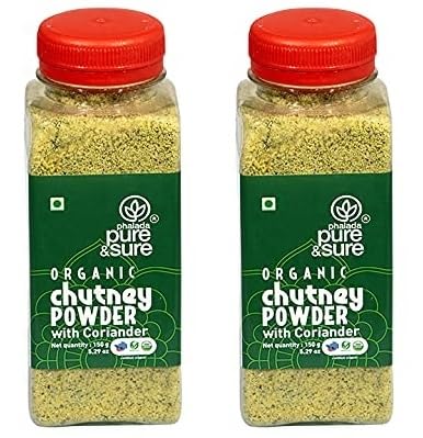 Phalada Pure & Sure Organic Coriander (Dhaniya) Chutney Powder 300G | 100% Naturally Processed Green Chutney | Home Style Taste & Aroma | Natural Ingredients | No Preservatives (150g X pack of 2)-image-38