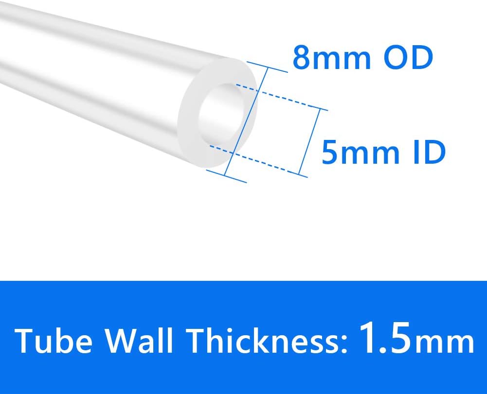 Quickun Pure Silicone Tubing, 5mm ID x 8mm OD High Temp Food photo 2