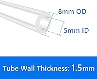 Vista 2 de Quickun - Tubo de silicona pura, 5mm ID x 8mm OD; tubo de grado alimentario para alta temperatura, manguera de silicona pura para cerveza casera