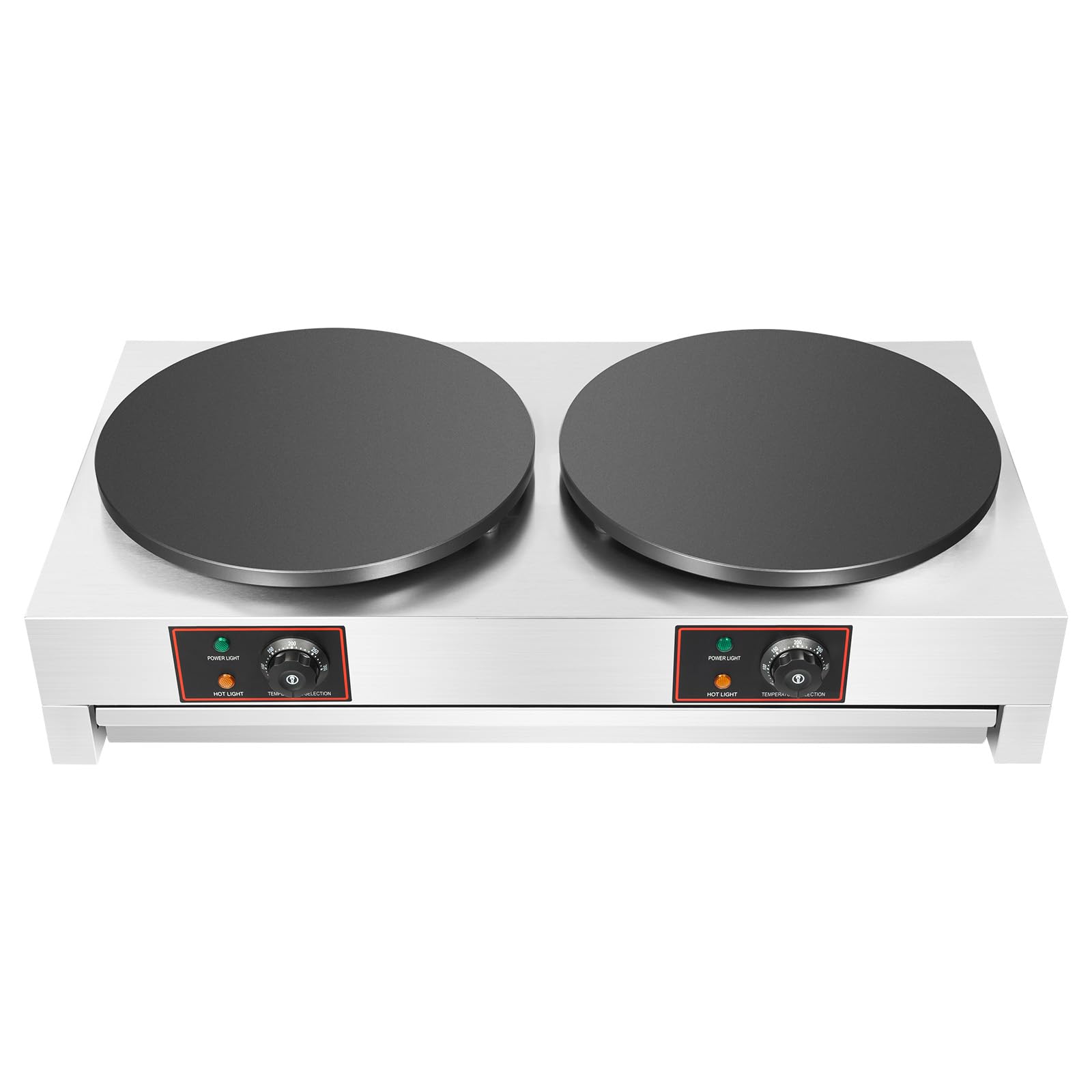 Electric Crepe Maker, 16 Inches Commercial Nonstick Double Griddle Pancake Crepe-Making Machine, Large Capacity Desktop Stainless Steel Hot Stove With Temperature Control 122-572?
