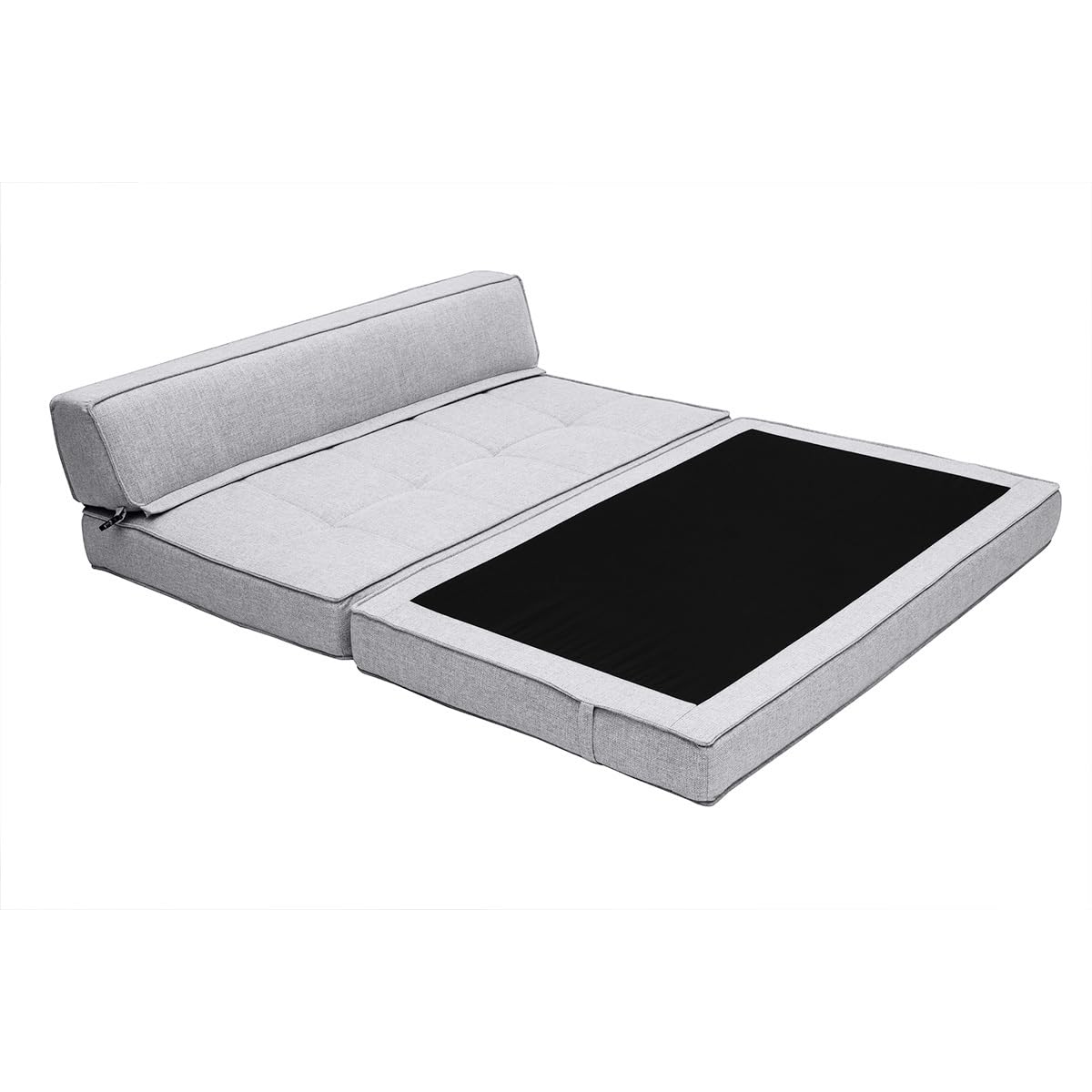 Miliboo Chauffeuse 2 Places Convertible en Tissu Gris Clair Katy