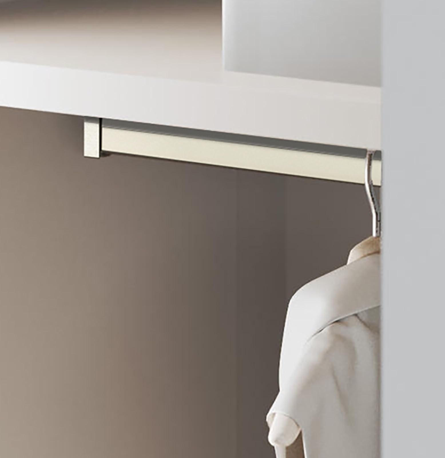 YXXSDP Tubo Asta Barra Appendiabiti Aste per Armadio con Tubi industriali per Appendere i Vestiti, stendibiancheria da Parete in Lega di Alluminio per Interni(Champagne,L 90cm/35.4inch)