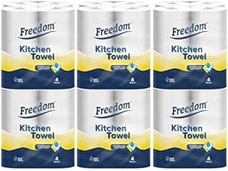 Kitchen Tissue Towel Rolls 6 Packs of 4 Rolls (24 Rolls)