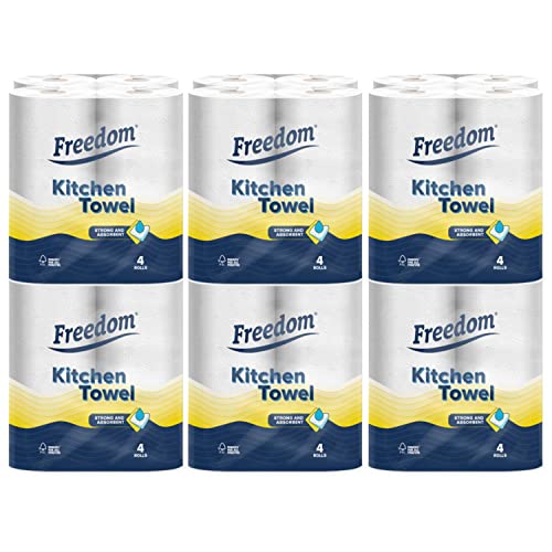 Kitchen Tissue Towel Rolls 6 Packs of 4 Rolls (24 Rolls)