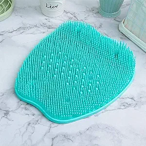 Dravizon Soft Silicone Shower Foot Scrubber Mat, Multifunctional Bathroom Wash Foot Mat, Foot Brush with Non-slip Suction Cups, Reduce Feet Pain-B (23x30cm)