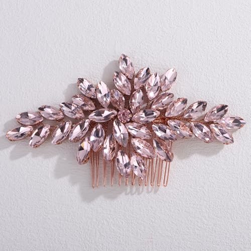 Peine para cabello con aplicaciones de cristal y diseño delicado miniatura 1