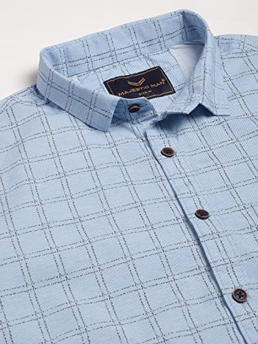 Image of Majestic Man Cotton Checkered Slim Fit Casual Shirt For Men