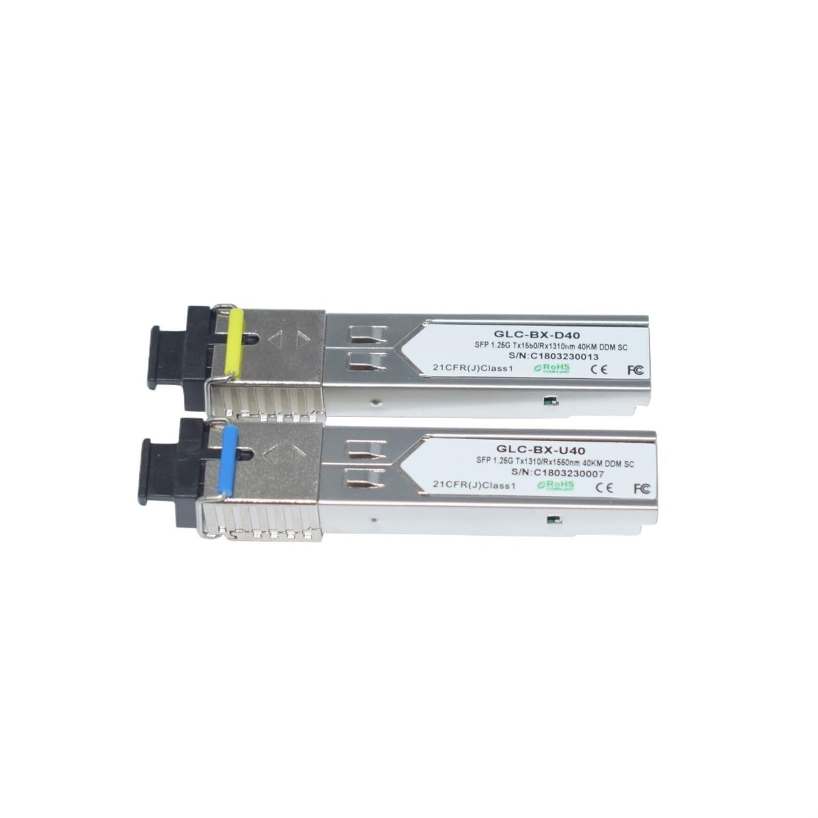 Modulo ricetrasmettitore in fibra ottica 1.25G SFP 40km Modulo ricetrasmettitore 1310/1550nm SC Singolo connettore(2 pair)