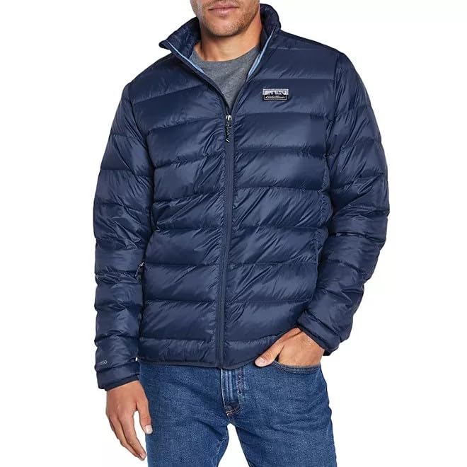 Eddie Bauer Men's Microlight IV Packable Down Jacket (US, Alpha, Medium, Regular, Regular, Insignia Blue)