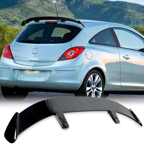 MUTUSAISI Aileron becquet arrière Spoiler pour Opel Corsa 2006-2023 de Coffre Aile de Toit Hayon Wing Accessoires (Noir Brillant)