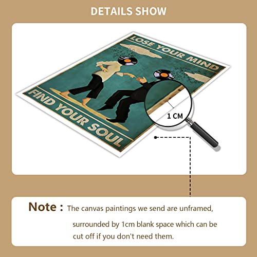Yuzhongart Vintage Classic Movie Posters For Room Aesthetic Spiritual Quotes Lose Your Mind Find Your Soul Canvas Wall Art Cool Music Dance Wall Decor Painting For Bedroom 12X16In Unframed thumb #2