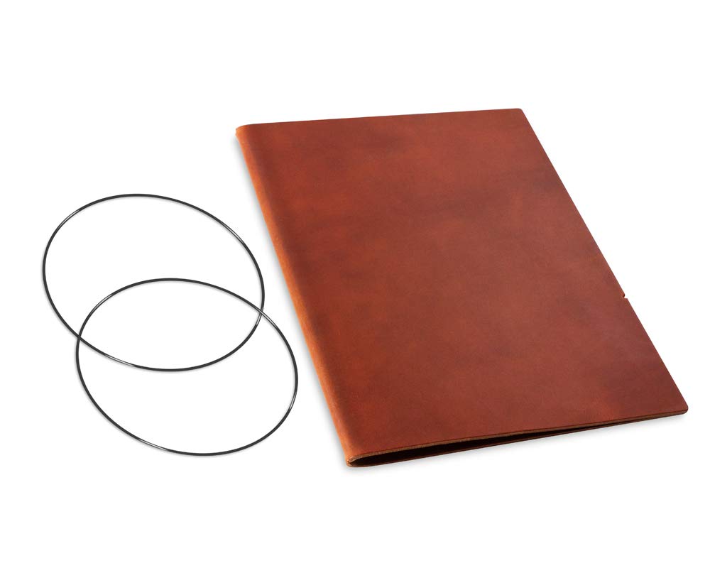 A4+, revolutionäres, nachhaltiges X17-Konzept für Notizbuch, Personal Organizer und Terminplaner/Hülle für 1 Heft! Belgisches Leder braun, brandy, Made in Germany, 17 Jahre Garantie*