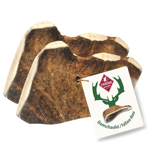ChronoBalance® S Damwild Hirschgeweih für Hunde Kauspielzeug: 100% Hirschgeweih echt Hundespielzeug zur Zahnpflege, Hunde Kauartikel, Kausnack Hund mit Mineralstoffen & Nährstoffen, S (2er Set)