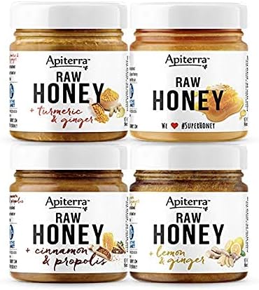 ApiTerra - Superfoods Honey Variety Gift Set | includes Turmeric, Ginger, Lemon, and Royal Jelly | 11 oz (Pack of 3)