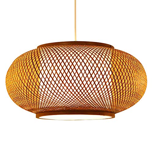 CSSYKV Lampada A Sospensione in bambù Intrecciato Cinese Lampadario retrò Lampada A Sospensione per Tettoie in Legno Apparecchio di Illuminazione per Interni per Soggiorno, Camera da Letto,