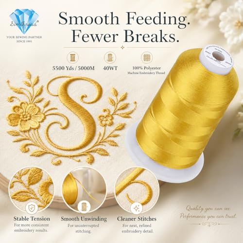 Image of Simthread 5500Yds /5000M 40WT Polyester Embroidery Thread Pea Soup S031 | High-yardage 5000M spool offers smooth feeding and stable 40WT polyester thread for home and commercial embroidery machines.