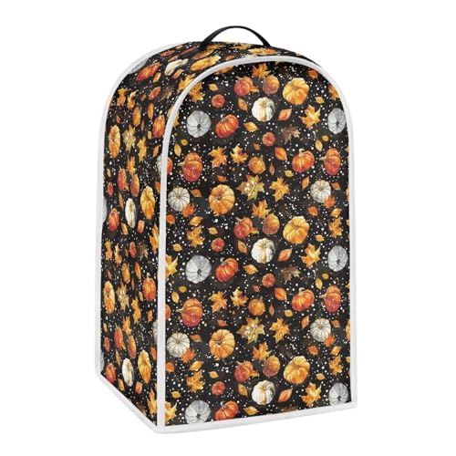 Image of Pumpkin Maple Leaf Blender Cover Top Handle Portable Stand Mixer or Coffee Maker Cover Machine Washable Kitchen Appliance Dust Cover for Food Processor Holiday Decoration