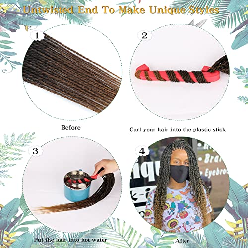 Senegalese Twist Crochet Hair 8 Packs Ombre Crochet Hair For Black Women 18 Inch Pre Looped Crochet Braid Hot Water Setting 280Strands(18 Inch, 1B/30/27) #TOP2