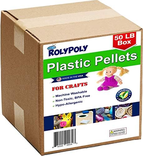 Poly Plastic Pellets Bulk Box for Weighted Blankets (50 LBS) Premium Quality Made in The USA for Rock Tumbling, Stuffing & Filling Dolls, Crafts