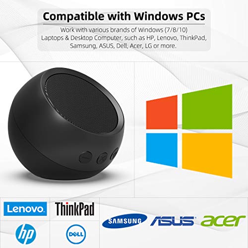 USB Computer Speaker, PC Speaker for Desktop Computer, Small Laptop Speaker with Hi-Quality Sound, Loud Volume, Enhanced Bass & Volume Control, Compatible with Windows, macOS, Chrome OS System