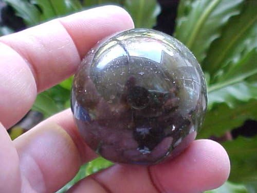 A5414 Gemqz Labradorite Iridiscent Carved Sphere Madagascar