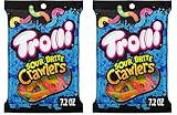 Trolli Sour Brite Crawlers Candy, Cherry-Lemon, Strawberry-Grape & Orange-Lime, Sweet and Sour, Gummy Worms, 7.2 oz (Pack of 2)