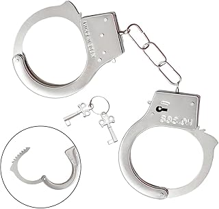 手錠 本物そっくり手錠 警察 コスプレ コスチューム用小物 仮装 ハロウィン 舞台劇 演出 本物そっくり 安全装置 銀色 調整可能 おもしろ パーティ 宴会