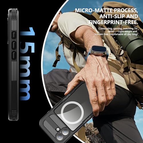 GOLDJU Magnetic for iPhone 17 Case, Waterproof, Black - image 5