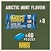 MEG - Military Energy Gum | 100mg of Caffeine Per Piece + Increase Energy + Boost Physical Performance + Arctic Mint 8 Pack (40 Count)