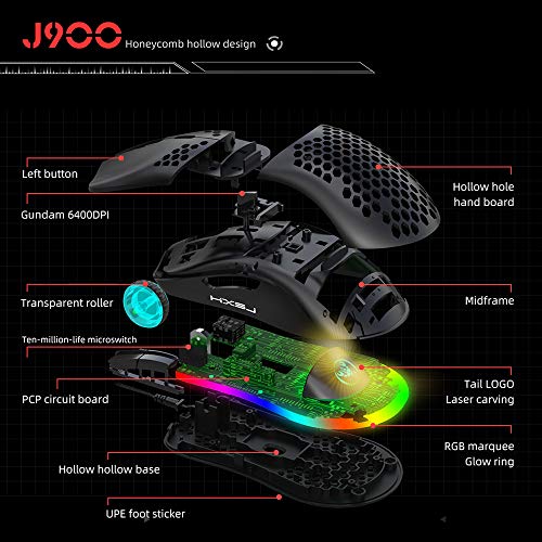 Docooler Mouse Gamer USB HXSJ J900 RGB