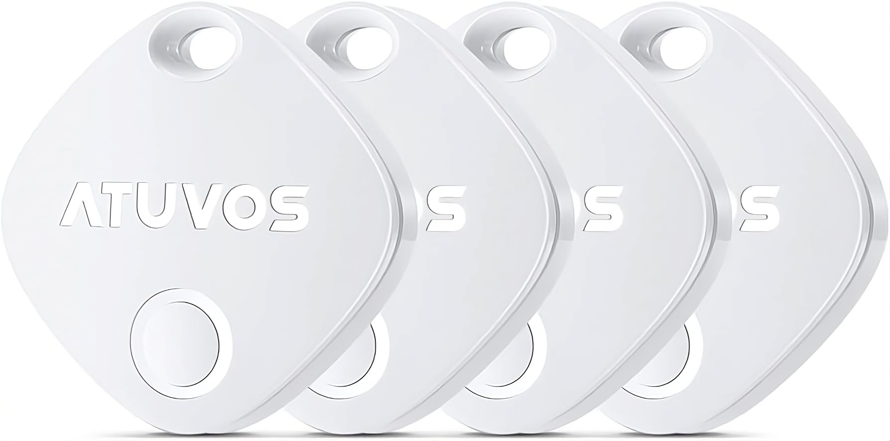 ATUVOS Air Tracker Tags-4 Pack, Bluetooth Luggage Tracker Works with Apple Find My APP (iOS Only, Not for Android), Keys Finder and Item Locator for Luggage, Backpack, Suitcases, Replaceable BatteryClimatePartner certified