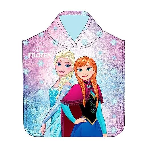 Theonoi Toalla de baño con capucha poncho para niños, gran regalo de microfibra, Frozen