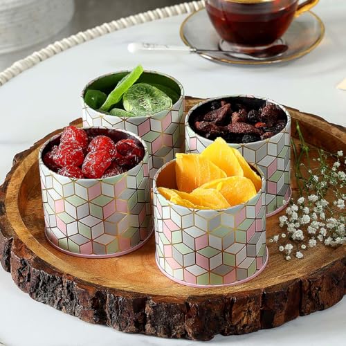 Image of Maroc Collection Airtight Kitchen Container Set| 450ML- Set of 2| Food Grade Metal Storage Jars for Masala, Seeds, Cookies & Snacks| Leakproof, Moist-Proof Canisters| Moroccan Pink Pastel
