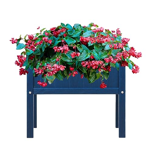 KETOYARK Raised Garden Bed with Drainage Hole Waterproof HDPE Elevated Planter Box with Legs Stable and Durable to Plant Herb Vegetable Flower,Patio,Balcony Outdoors/Indoors Navy