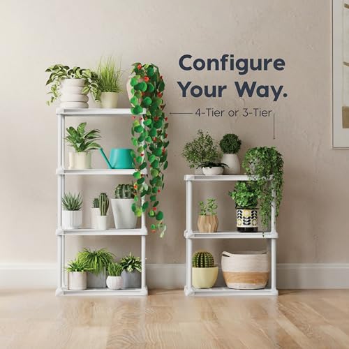 IRIS USA 3-Tier Light Duty Plastic Shelving 150lb Capacity, White - 50lbs Per Shelf, Bathroom Wall Organizer Indoor Storage and Organization in Home Garage Office Easy Assembly by IRIS USA - Image 5