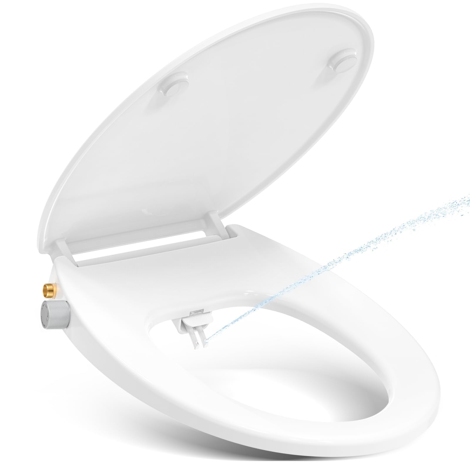 YEAUPE PRO Tavoletta WC Forma O in Urea Non Elettrico con Bidet, Soft Close | Sedile WC con acqua regolabile, sgancio rapido, facile pulizia e installazione semplice, adatto per WC domestici forma O