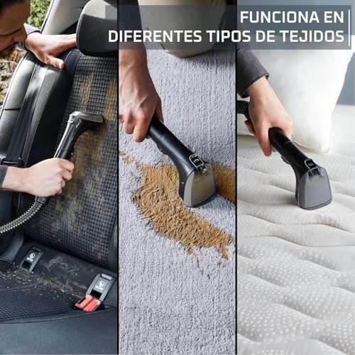 Miniatura 5 de Rowenta Clean It, Aspirador De Tapicerías Multiuso, Gran Depósito Extraíble De 1,8 L De Agua Limpia Y 1,5 L De Agua Residual, Diseño Compacto, 12,5 Kpa, 400 W, Autolimpieza, Blanco Y Negro, In5010