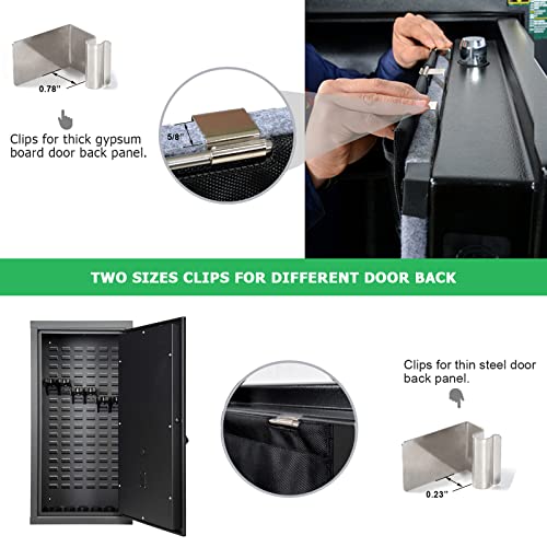 NEXT STATION Gun Safe Door Organizer,Gun Safe Door Panel Organizer with Removable Pistol Holders Mag Pouch,Adjustable Width Fit Panel 18.5 to 23 inches,Gun Safes Accessories Storage(18W*46.5H inch)