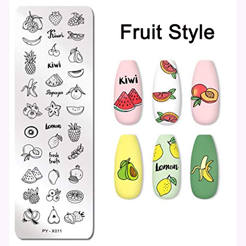 Glitter Nail Stamping Kit 5Pc Animal Christmas Star Geometric Nail Stamping Plate Clear Stamper Scraper Holographic Glitter Sequins Powder Acrylic Nail Art Supplies (Powder) #TOP4