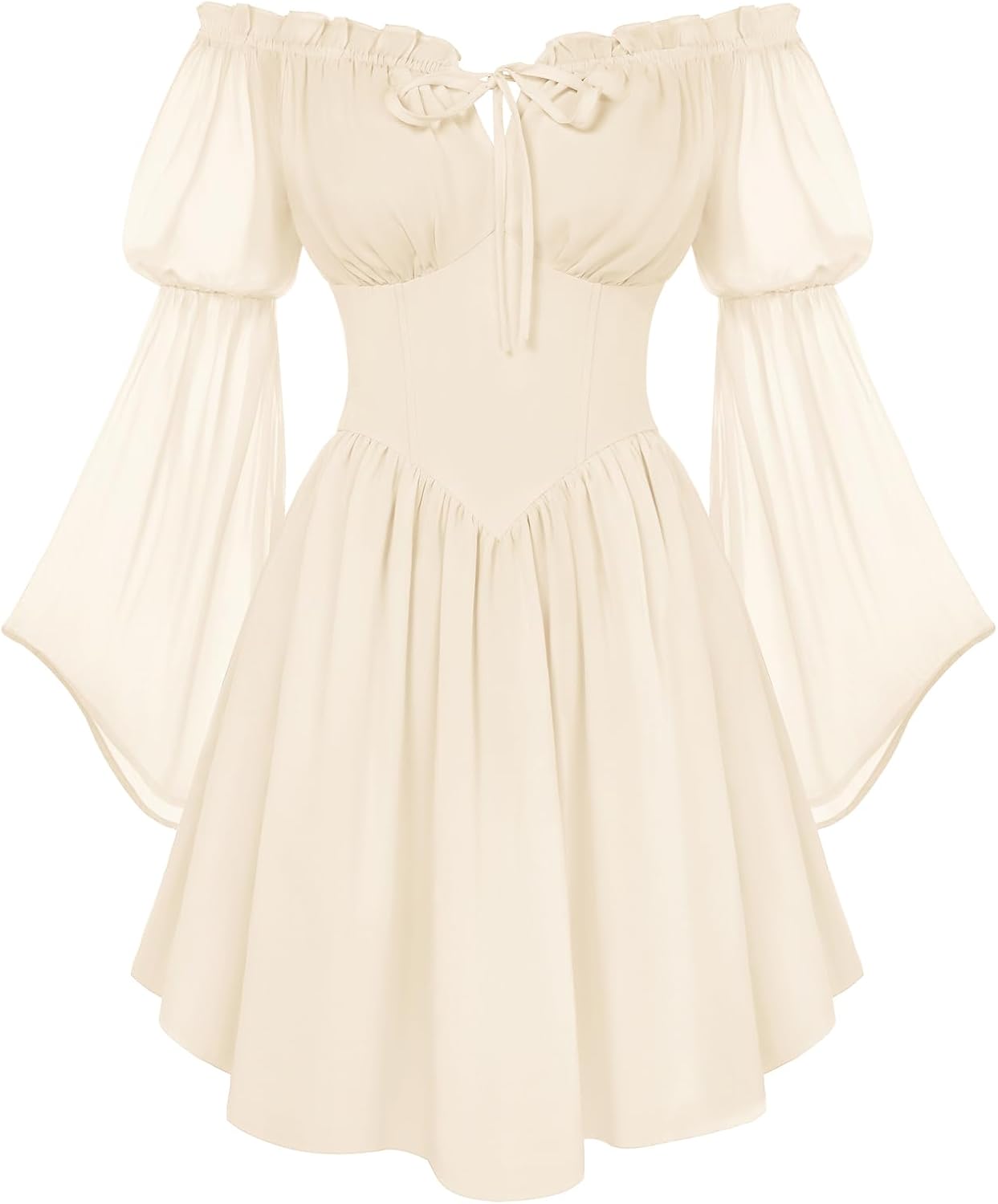 Scarlet Darkness Women's Renaissance Fairy Dress 2026 Summer Boho Off The Shoulder Flowy Corset Mini Dresses