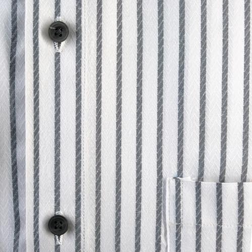 Image of 7-DAYS Men's Premium Striped Formal Shirt - Cotton Rich, Regular Fit, Full Sleeve, with Pocket, Wrinkle Resistant - Stylish Office & Everyday Wear.