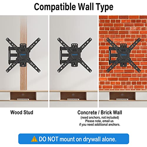 Mountup Full Motion Tv Wall Mount For Most 26-50 Inch Tvs, Max Vesa 300X300Mm Wall Mount Tv Bracket With Swivel Tilting Extension Level Adjustment For Led Lcd Flat Curved Tvs Up To 53 Lbs Mu0018 #TOP7